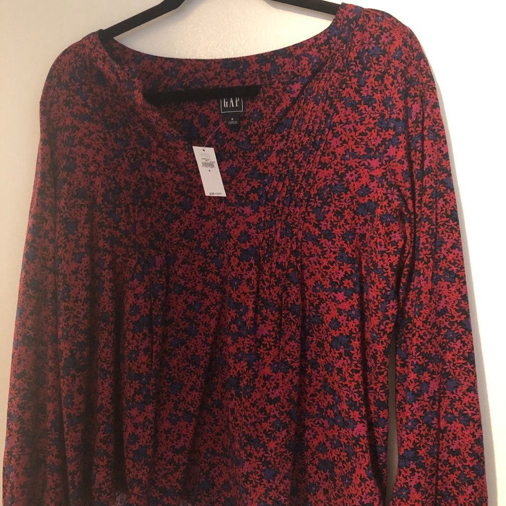 Red Floral Blouse